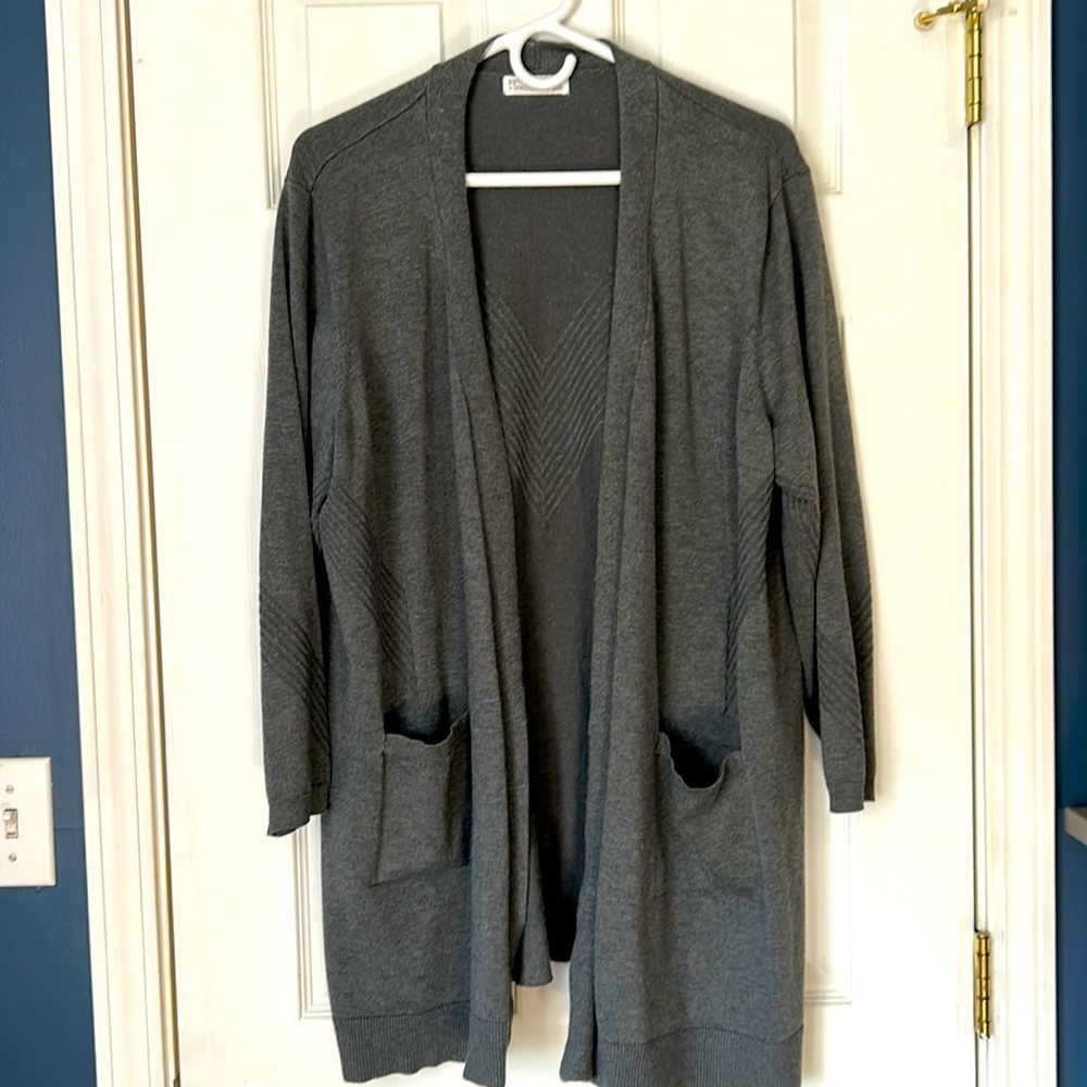 Gray cardigan